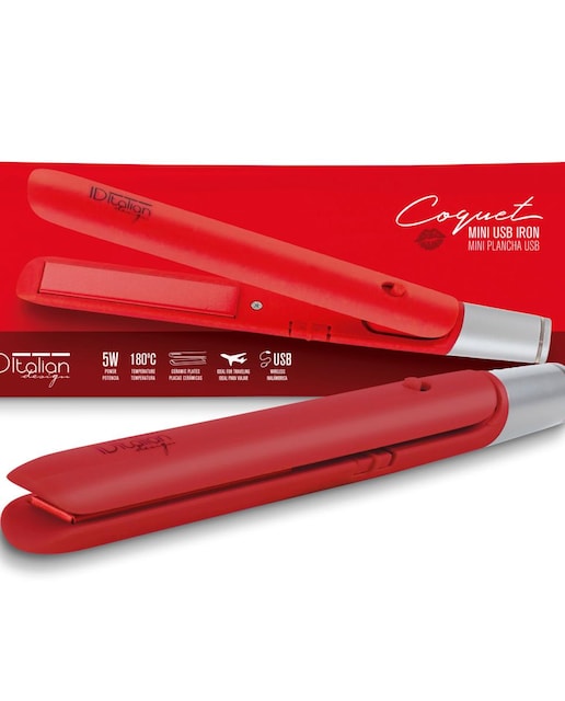 Imagen 0 de Mini Hair Straightener Usb Coquet Red