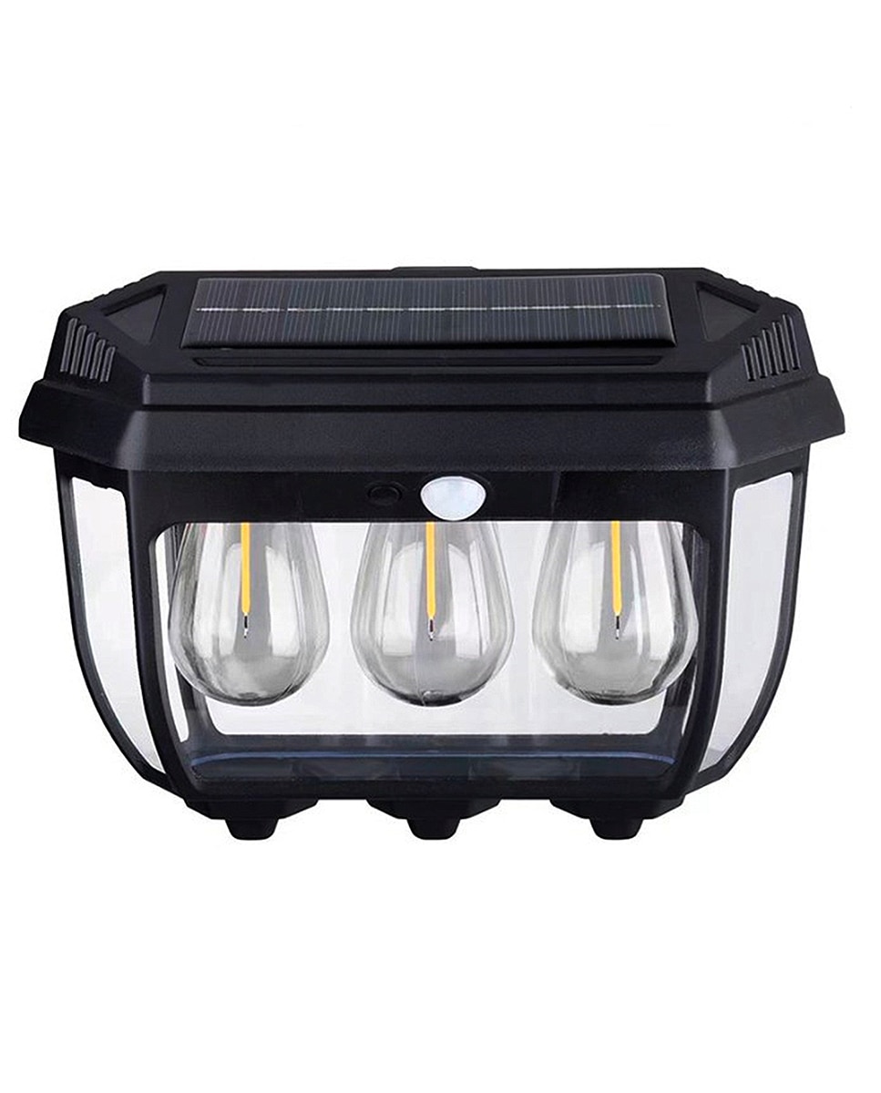 Imagen 0 de Lámpara de pared con 3 bombillas LED, carga solar y sensor inteligente de carga y movimiento.