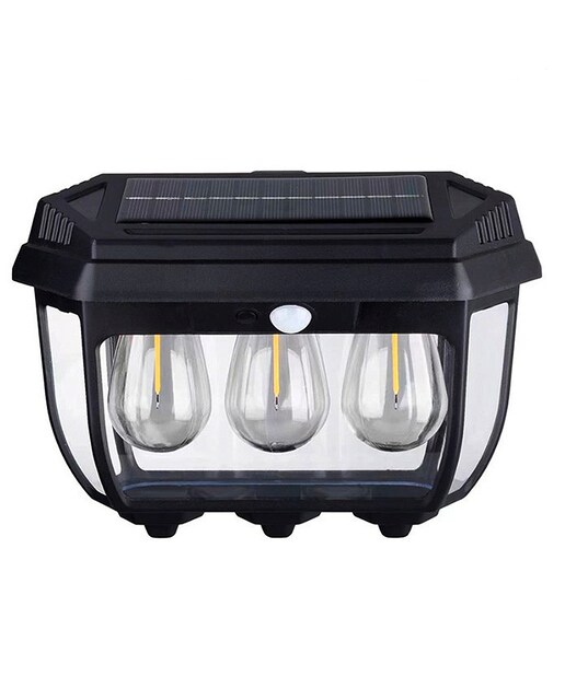Imagen 0 de Lámpara de pared con 3 bombillas LED, carga solar y sensor inteligente de carga y movimiento.