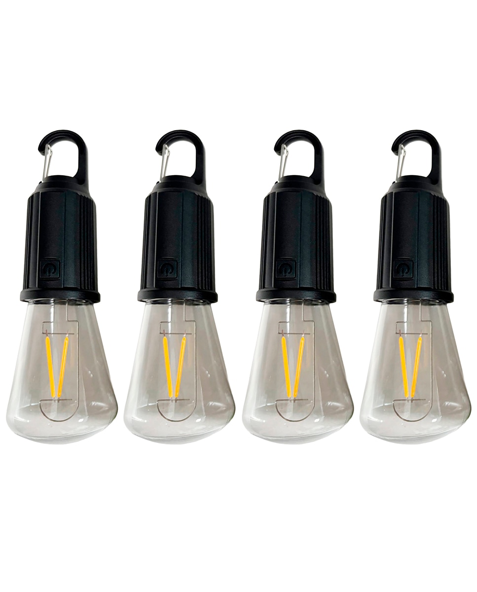 Imagen 0 de Pack de 4 bombillas LED T02 V2, con gancho para colgar, batería recargable de 400mAh,