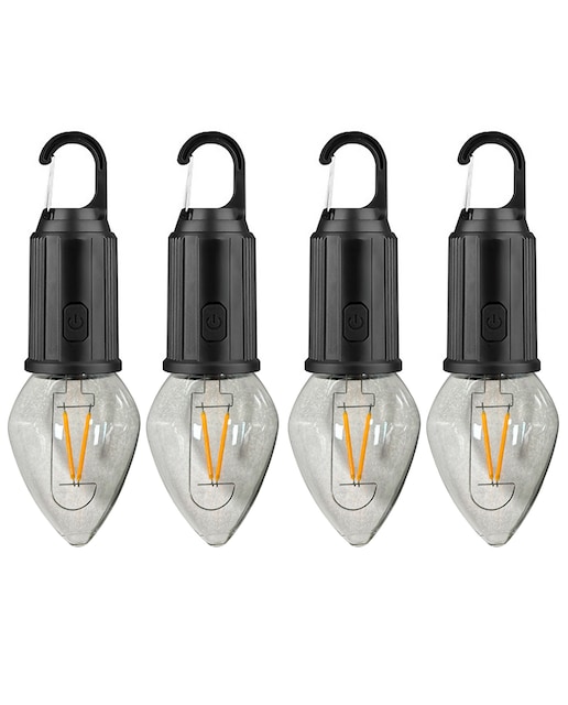 Imagen 0 de Pack de 4 bombillas LED T03 V2, con gancho para colgar, batería recargable de 400mAh,