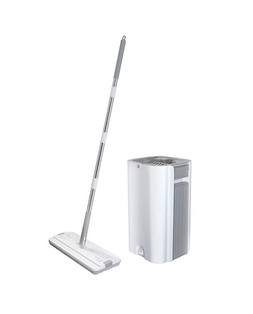 Imagen 0 de Mopa con rotación 360°, cubo con sistema de escurrido eficiente y tapón de vaciado. Incluye 3 paños de microfibra.