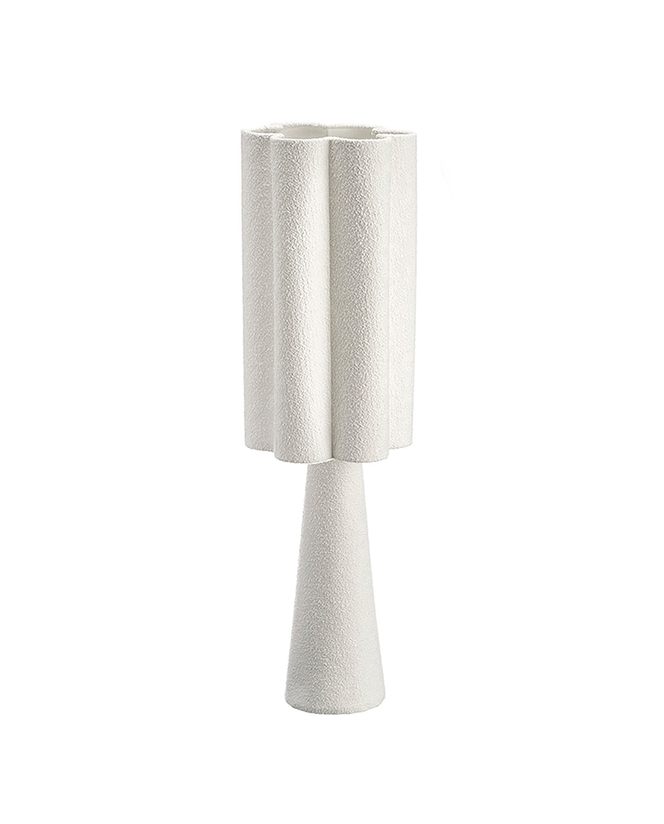 Imagen 0 de Lámpara de sobremesa con diseño rugoso de flor. 74cm.