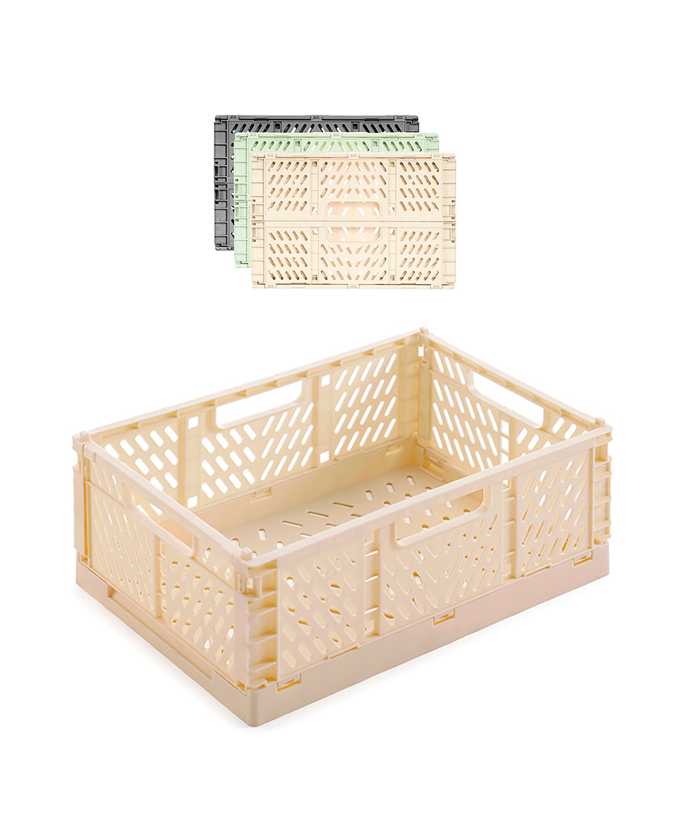 Imagen 0 de Pack 3 cajas plegables de plástico. Surtido de 3 colores. 7L, 30x20cm.