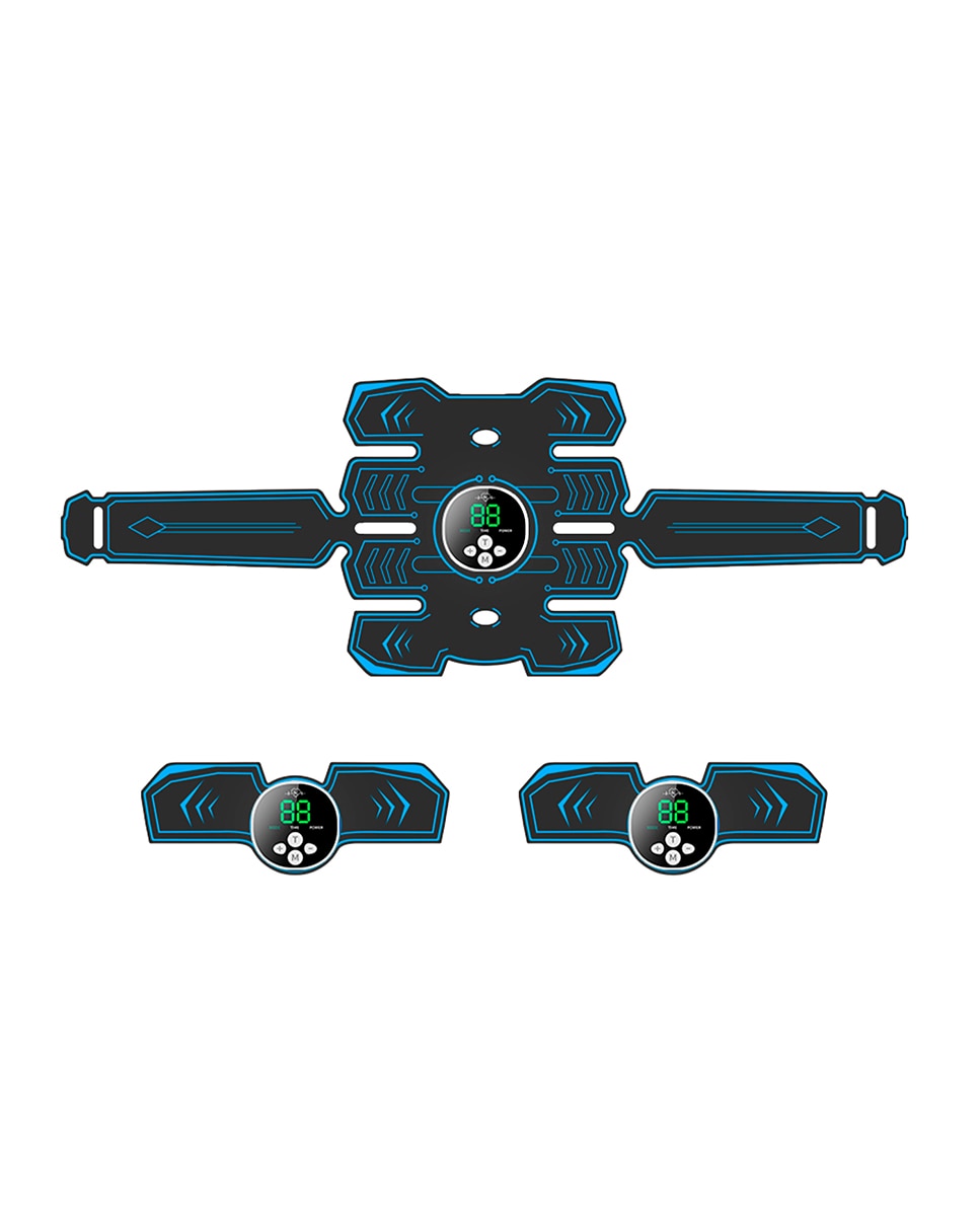 Imagen 0 de Estimulador electrónico y masaje EMS inteligente Y88. Para abdominales, brazos y piernas. Con 10 modos de uso y 39 intensidades, batería recargable.