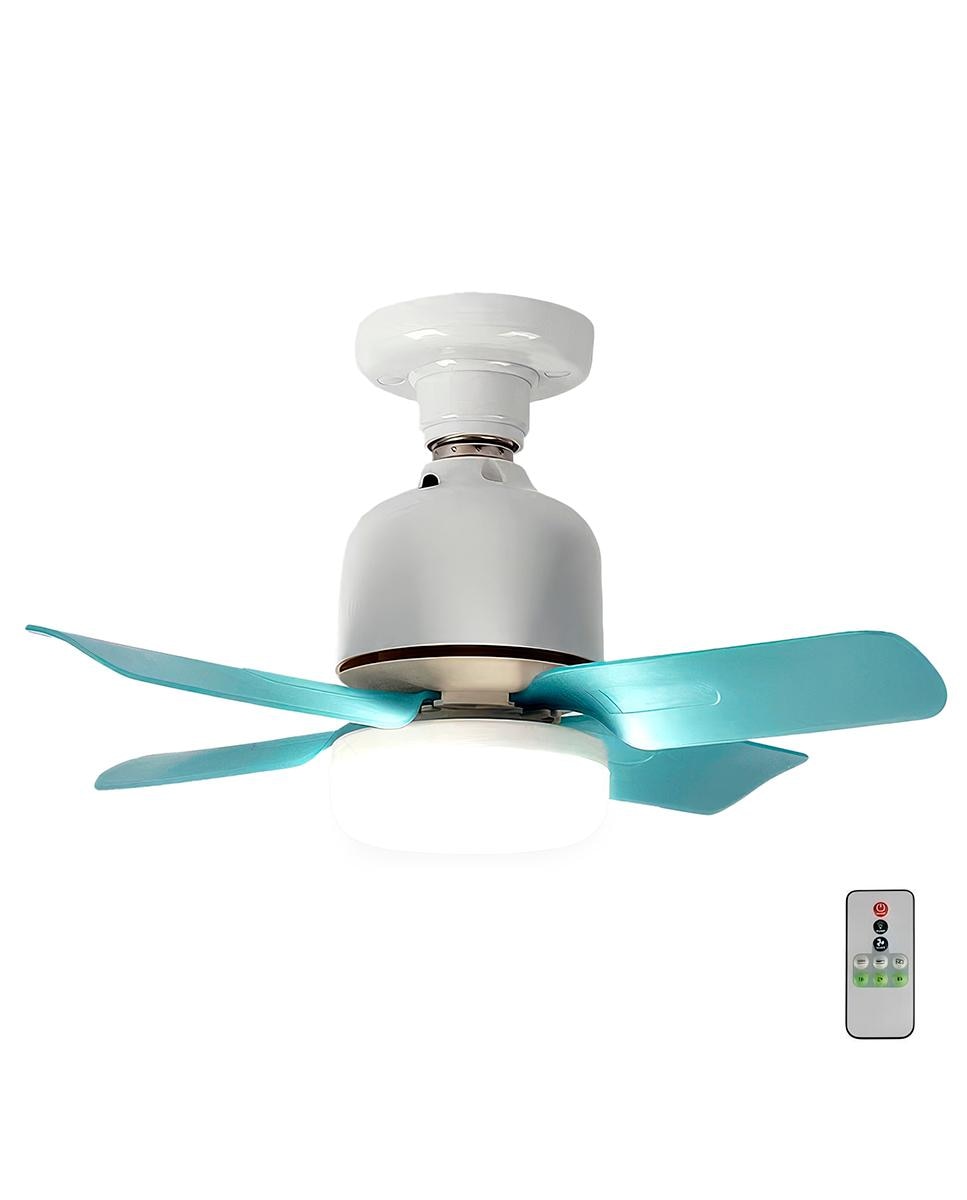 Imagen 0 de Ventilador de techo FS-4Y-R330 de 33 cm. E27, 3 velocidades y luz LED de 7W. Incluye mando a distancia.