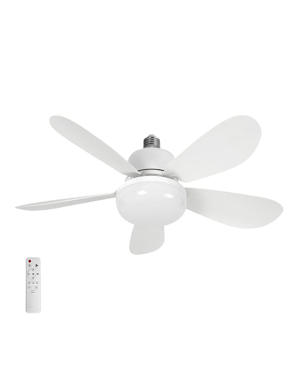 Imagen 0 de Ventilador de techo FS-5YHX-R520 de 52 cm. Adaptador E27, 3 velocidades y luz LED regulable de 16 W. Incluye mando a distancia.