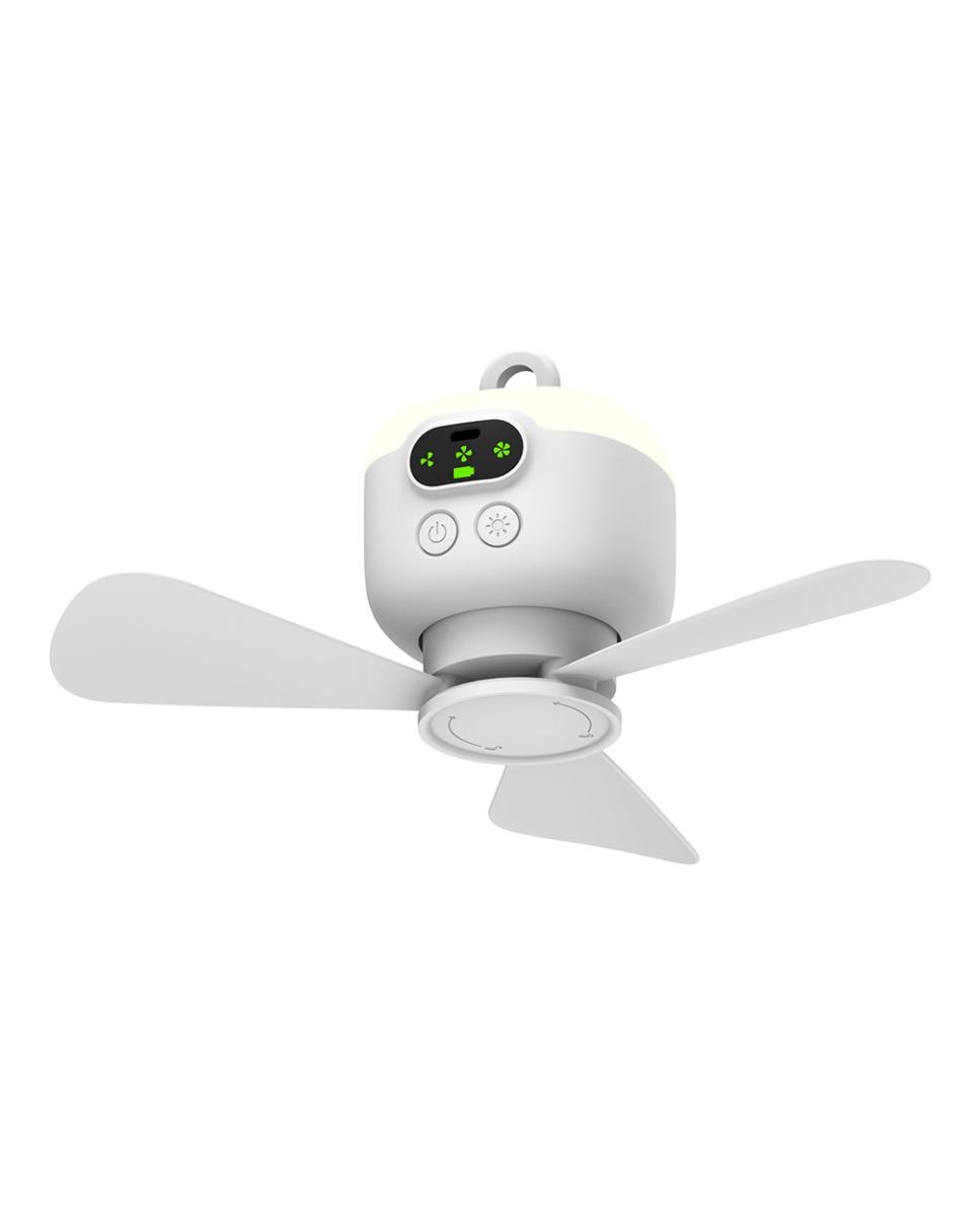 Imagen 0 de Ventilador de techo FS-6A de 27cm. Con luz LED integrada, 3 velocidades, temporizador y batería de 8000 mAh. Incluye mando a distancia.