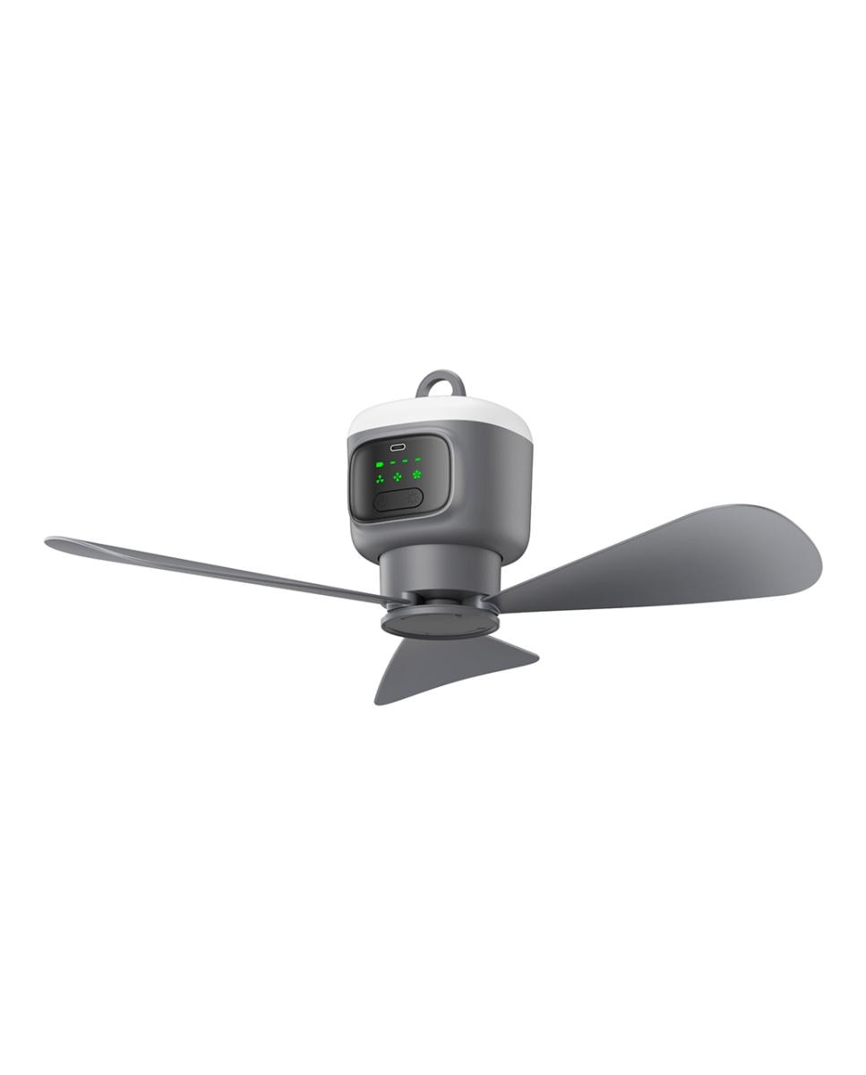 Imagen 0 de Ventilador de techo FS-6P de 45 cm. Con luz LED integrada, 4 velocidades, batería de larga duración de 12000 mAh. Incluye mando a distancia.