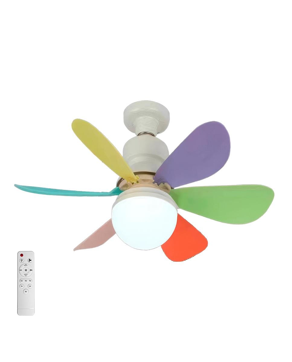Imagen 0 de Ventilador de techo FS-HX-R520 de 52 cm. Adaptador E27, 3 velocidades y luz LED regulable de 16 W. Incluye mando a distancia.