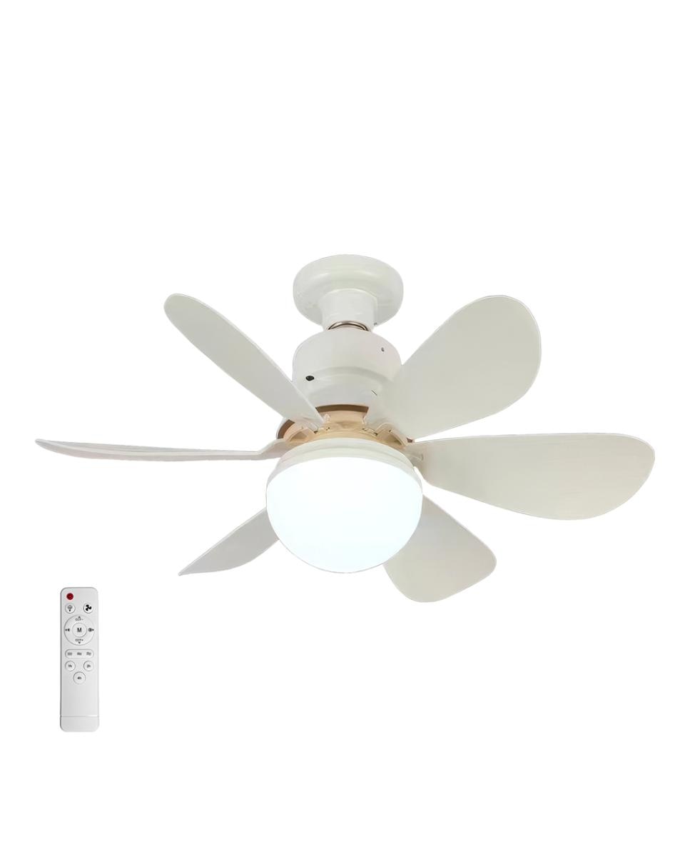 Imagen 0 de Ventilador de techo FS-HX-R520 de 52 cm. Adaptador E27, 3 velocidades y luz LED regulable de 16 W. Incluye mando a distancia.