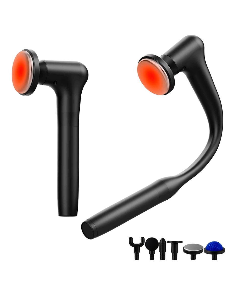 Imagen 0 de Pistola de masaje fascia MD-XY-10 con 3 programas y 6 velocidades. Incluye cabezal térmico, cabezal de frío, 4 cabezales de masaje y mango alargador.