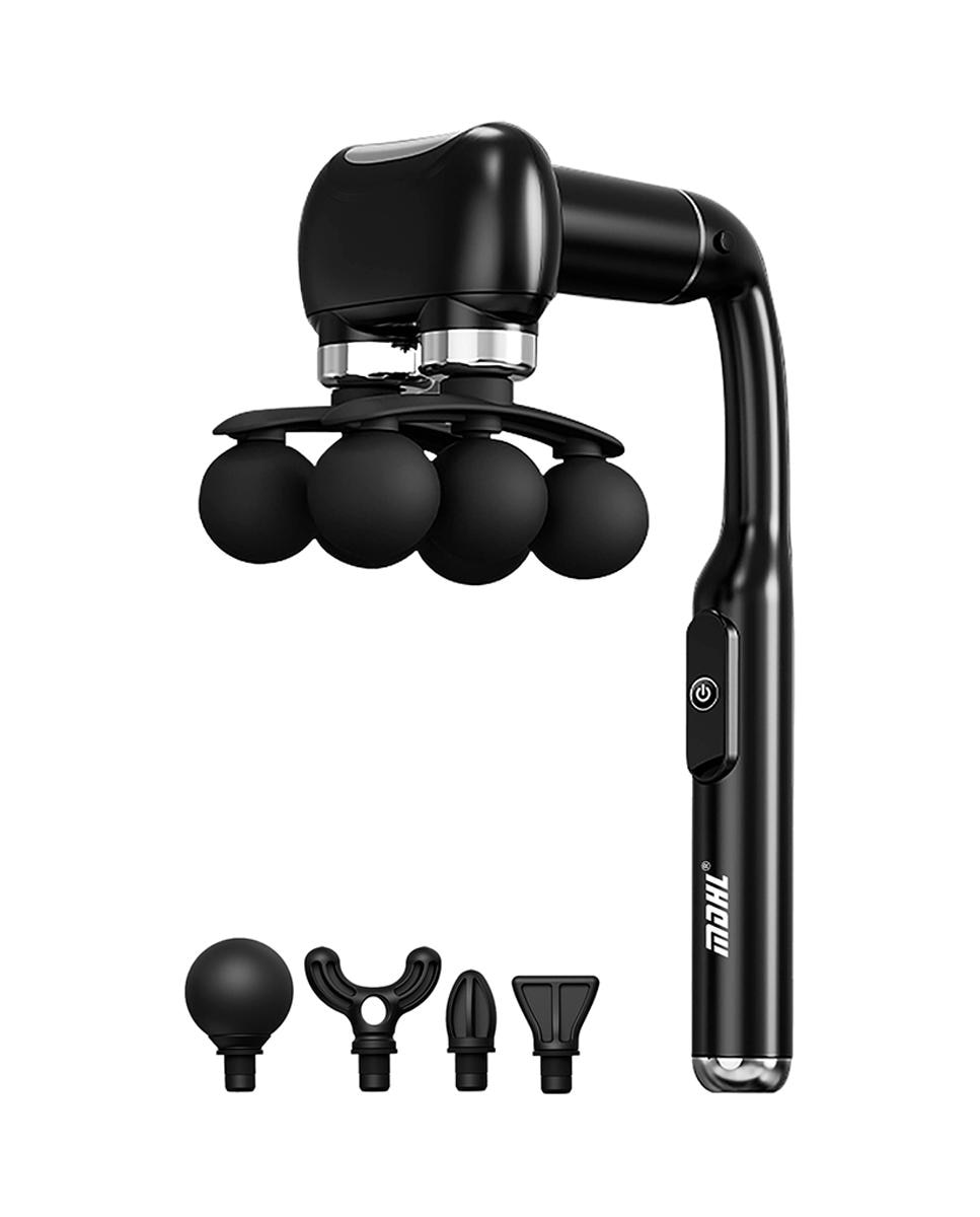 Imagen 0 de Pistola de masaje fascia MD-XY-15 con 6 velocidades, batería de 1800 mAh. Incluye 10 cabezales intercambiables y mango alargador.