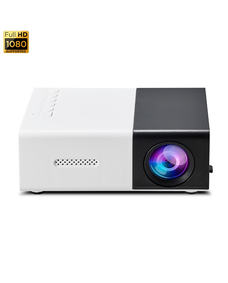 Imagen 0 de Mini proyector LCD 1080 HD, 10 ANSI Lumens 10W proyección de 20 a 60 pulgadas. Duplicación de pantalla por cable. Con mando a distancia.