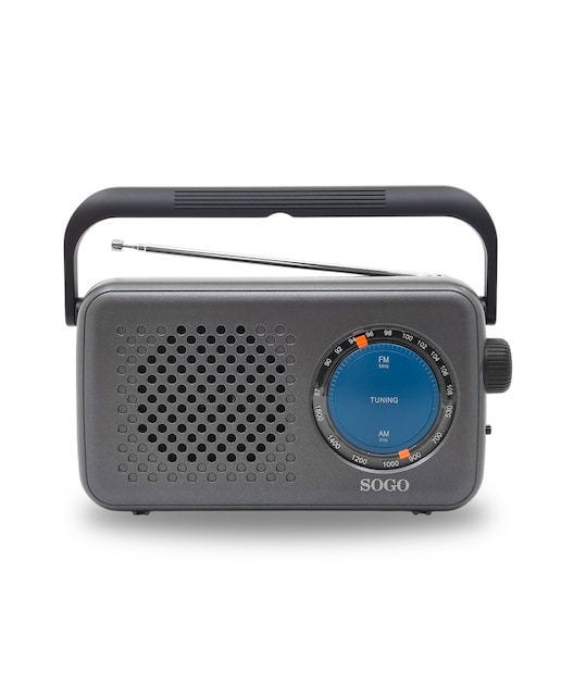 Imagen 0 de Radio de bolsillo con altavoz - am/fm - alimentación ca - negro - gris metalizado