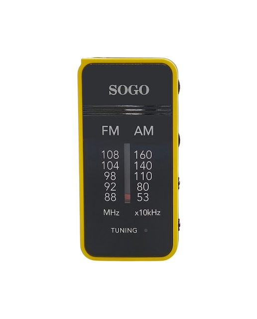 Imagen 0 de Radio de bolsillo con auriculares - am/fm - negro/amarillo