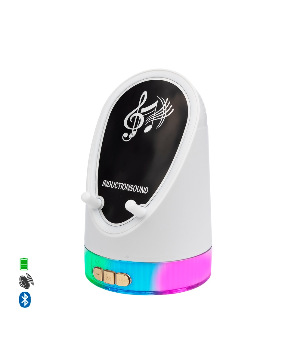Imagen 0 de Altavoz H48 con tecnología de inducción inteligente que amplifica el sonido al colocar el móvil encima. Con Bluetooth y luces LED multicolor.