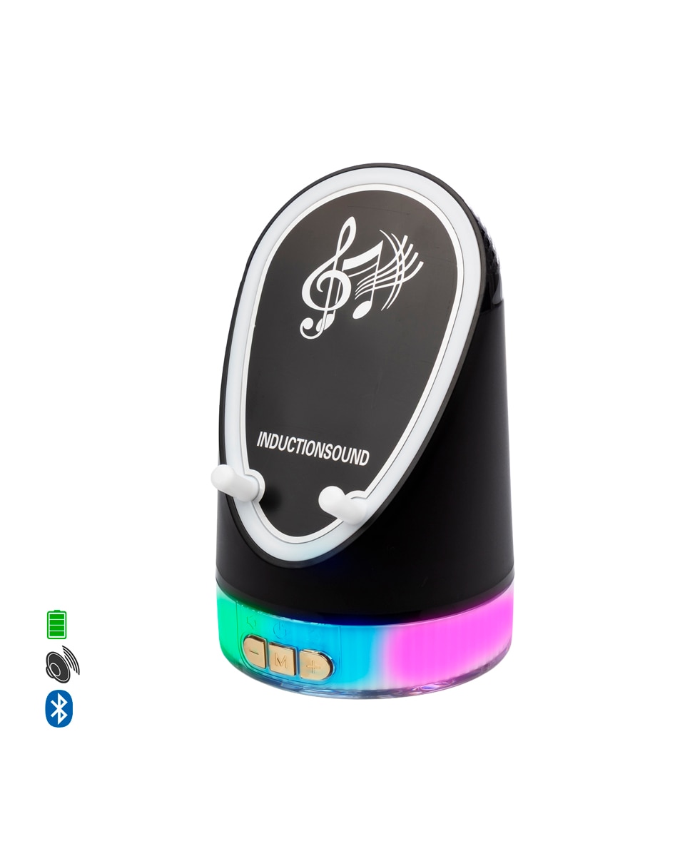 Imagen 0 de Altavoz H48 con tecnología de inducción inteligente que amplifica el sonido al colocar el móvil encima. Con Bluetooth y luces LED multicolor.