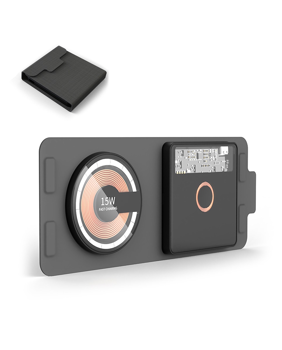 Imagen 0 de Cargador inalámbrico plegable portátil 15W, Qi + Magsafe. Base de carga doble.