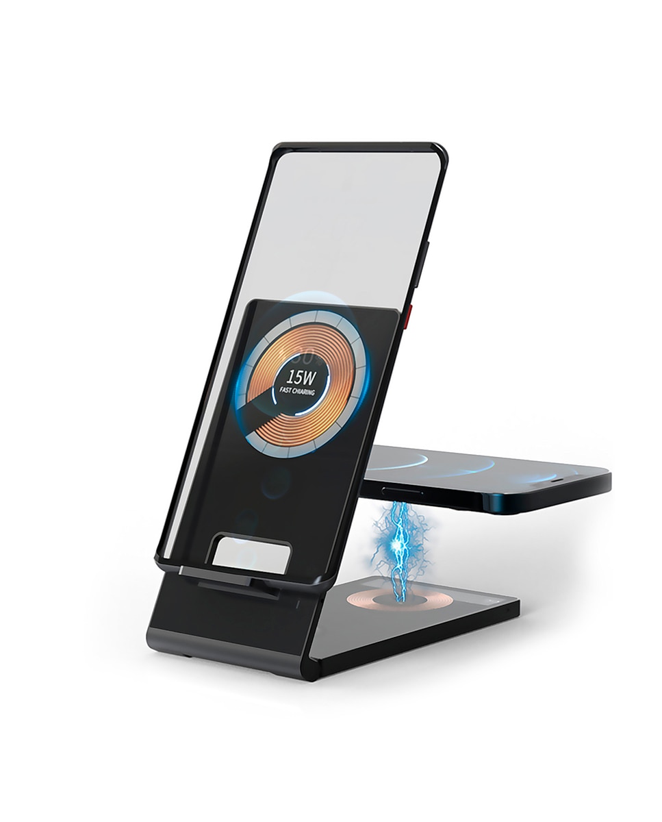 Imagen 0 de Stand soporte cargador plegable Magsafe 4 en 1. Carga inalámbrica Qi + Magsafe.