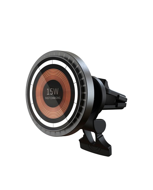 Imagen 0 de Cargador para coche Magsafe 15W con luces led ambientales. Para toma de aire, extraíble para uso de sobremesa.