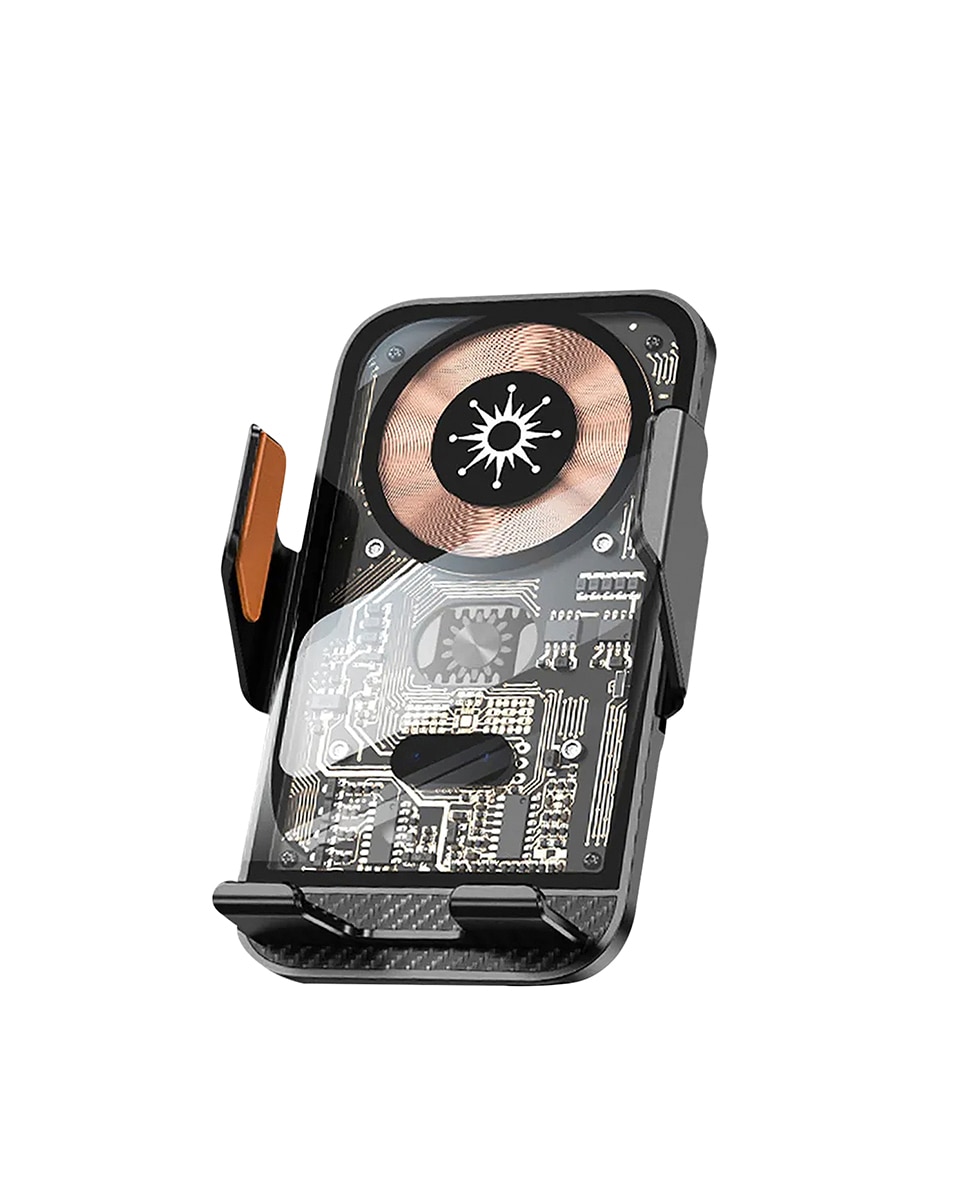 Imagen 0 de Cargador para coche Qi 15W C10 con rotación de 360°. Para toma de aire. Apertura automática.