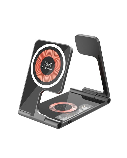 Imagen 0 de Base de carga plegable 5 en 1. Base Magsafe 15W , cargador de Apple Watch y base Qi. Función stand doble.