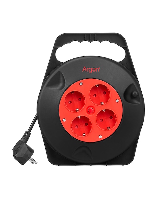 Imagen 0 de Cable enrollable de 10m con 4 enchufes europeos 2300W.
