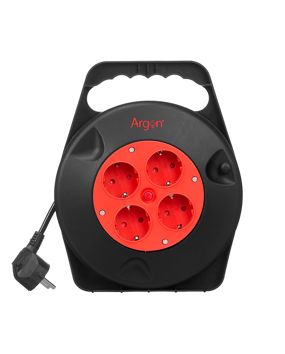 Imagen 0 de Cable enrollable de 5m con 4 enchufes europeos 2300W.