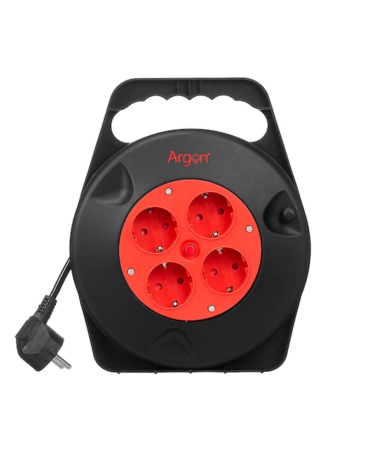 Imagen 0 de Cable enrollable de 5m con 4 enchufes europeos 2300W.
