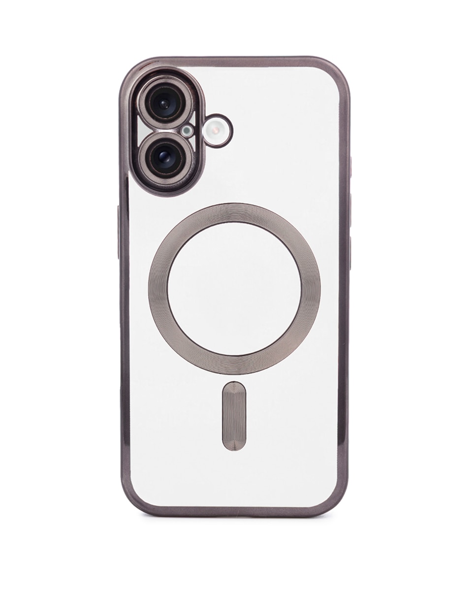 Imagen 0 de Carcasa transparente con cámara cubierta, bordes negros, antichoque y antihuellas. Magsafe para iPhone 16.