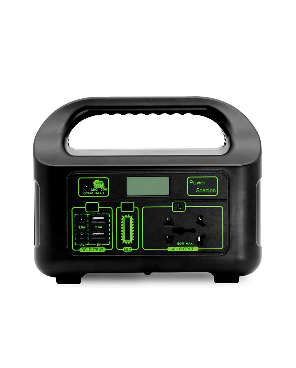 Imagen 0 de Estación de energía portátil CL-8101. 150W y batería de 12V 12Ah. Con panel solar de 30W incluido. Luz LED integrada con 4 modos.