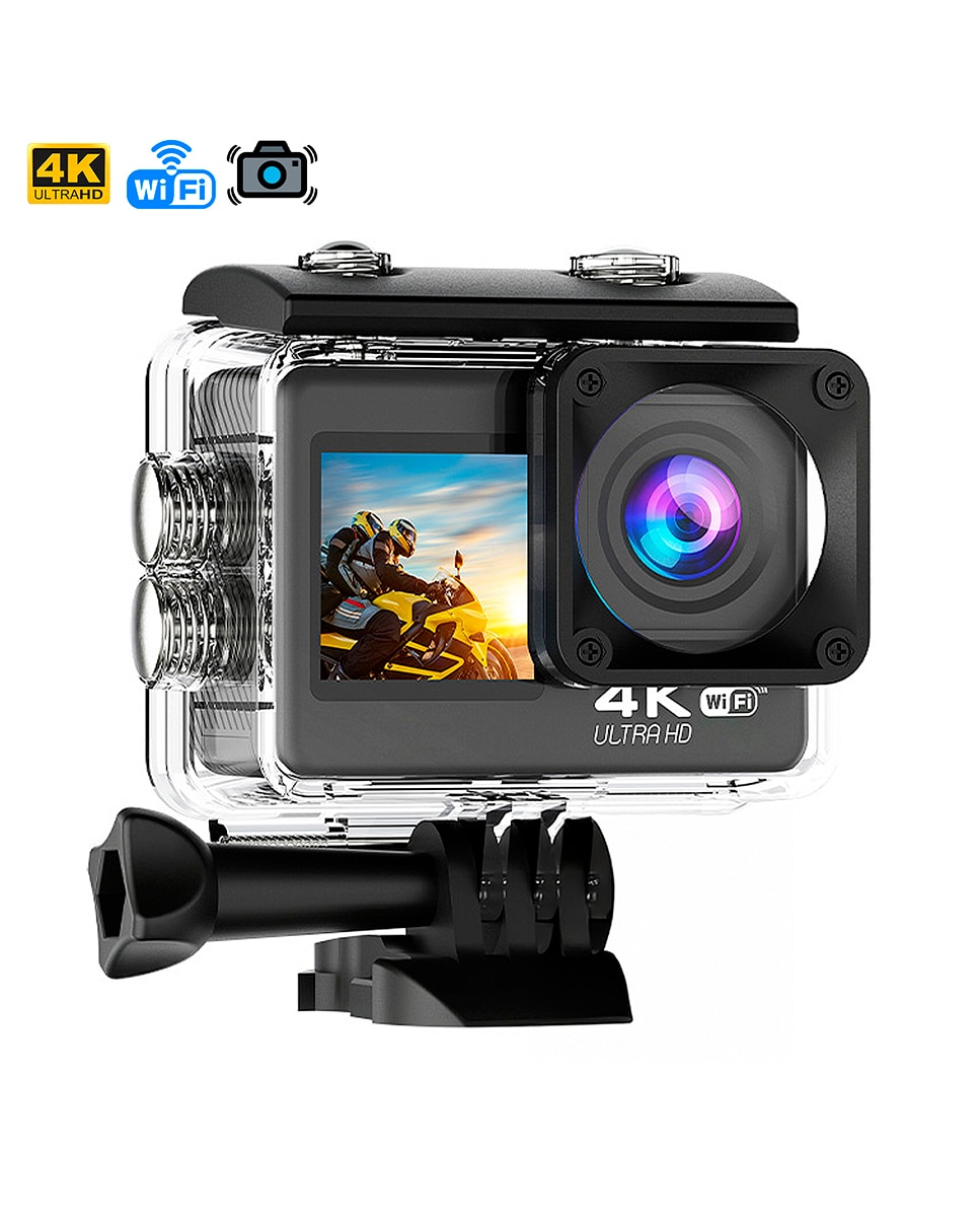 Imagen 0 de Cámara Deportiva AT-S60 TR 4k 60fps con 24 mpx, doble pantalla de 2" y 1.3" estabilizador de imagen, multitud de accesorios y WIFI.