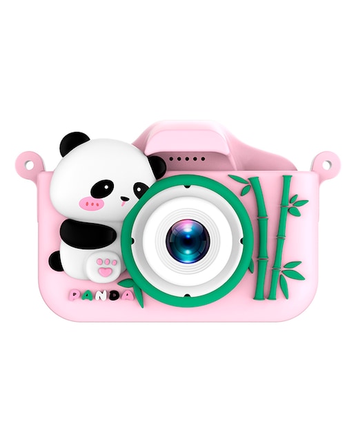 Imagen 0 de Cámara infantil de fotos y video 44mpx y video FHD, zoom digital 8x Cámara trasera para selfies, juegos incorporados Funda de silicona diseño panda