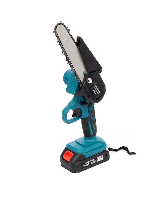 Imagen 0 de Mini motosierra inalámbrica 21V con hoja de 6 pulgadas, 2 baterías de 6500 mah y maletín de transporte.