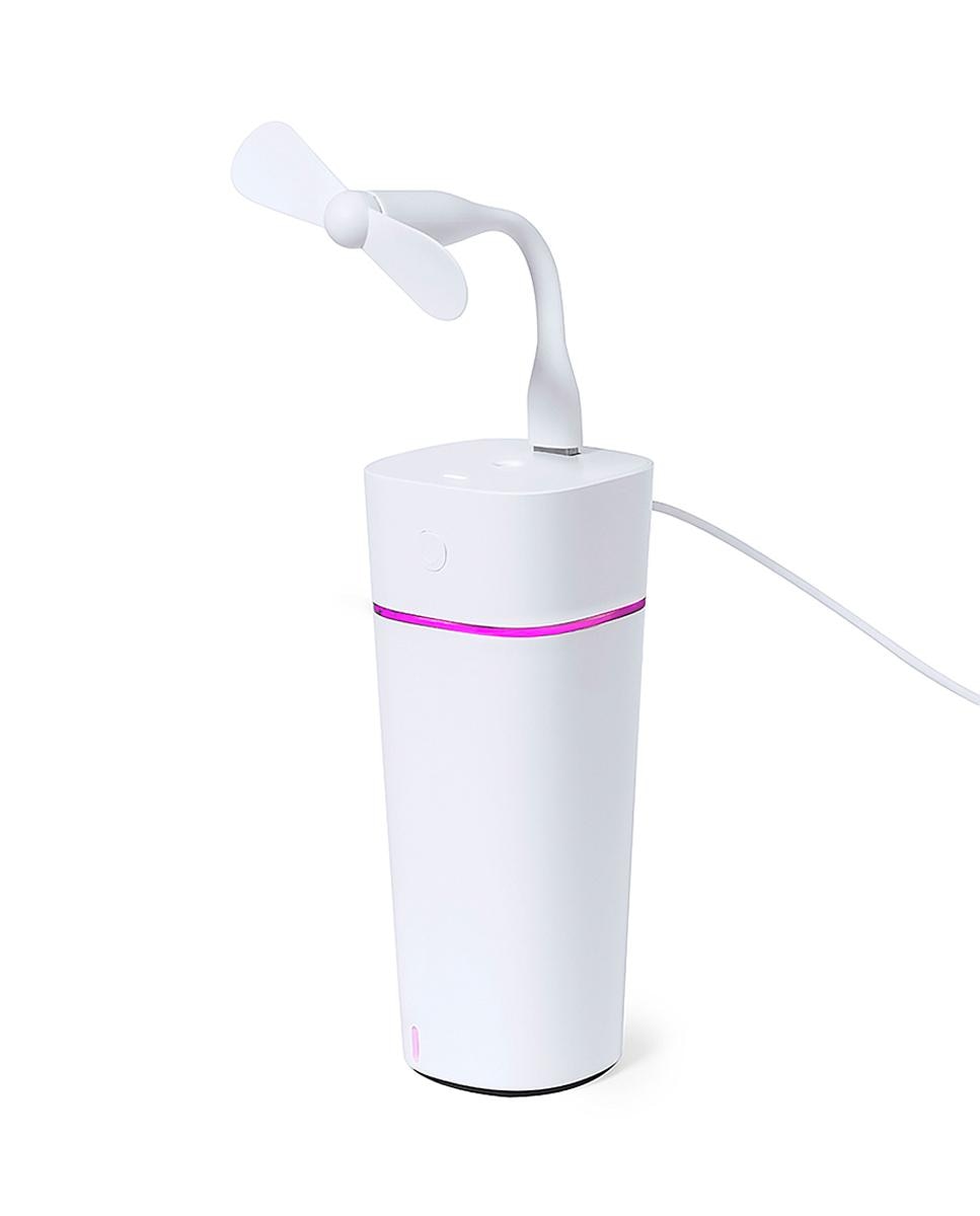 Imagen 0 de Humidificador de 240 ml con ventilador integrado, 2 modos de vapor e iluminación LED multicolor.