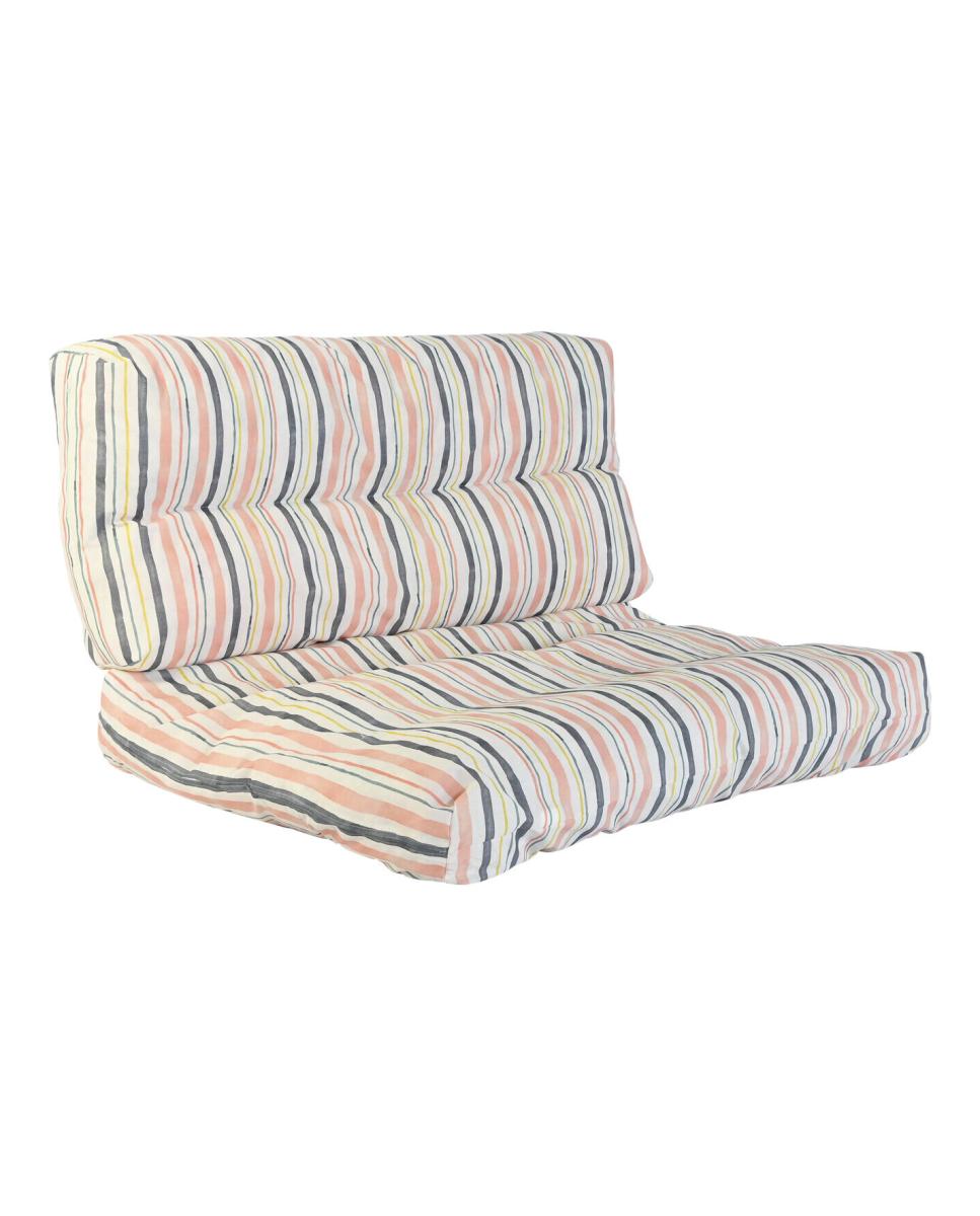 Imagen 0 de Cojín suelo set 2 algodón 120x80x16 rayas