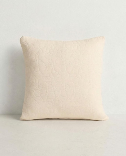 Imagen 0 de Pack 2 Fundas cojín jacquard floral crudo