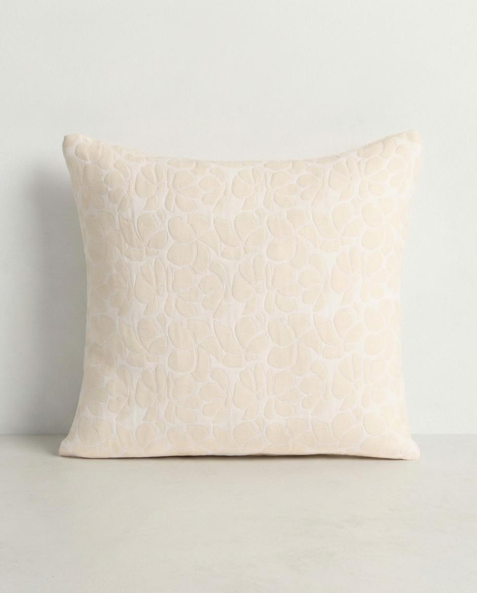 Imagen 0 de Pack 2 Fundas cojín jacquard floral blanco