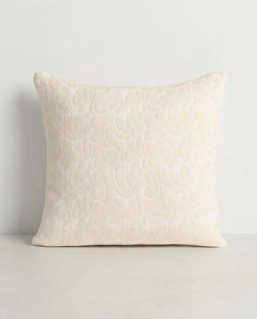 Imagen 0 de Pack 2 Fundas cojín jacquard floral blanco