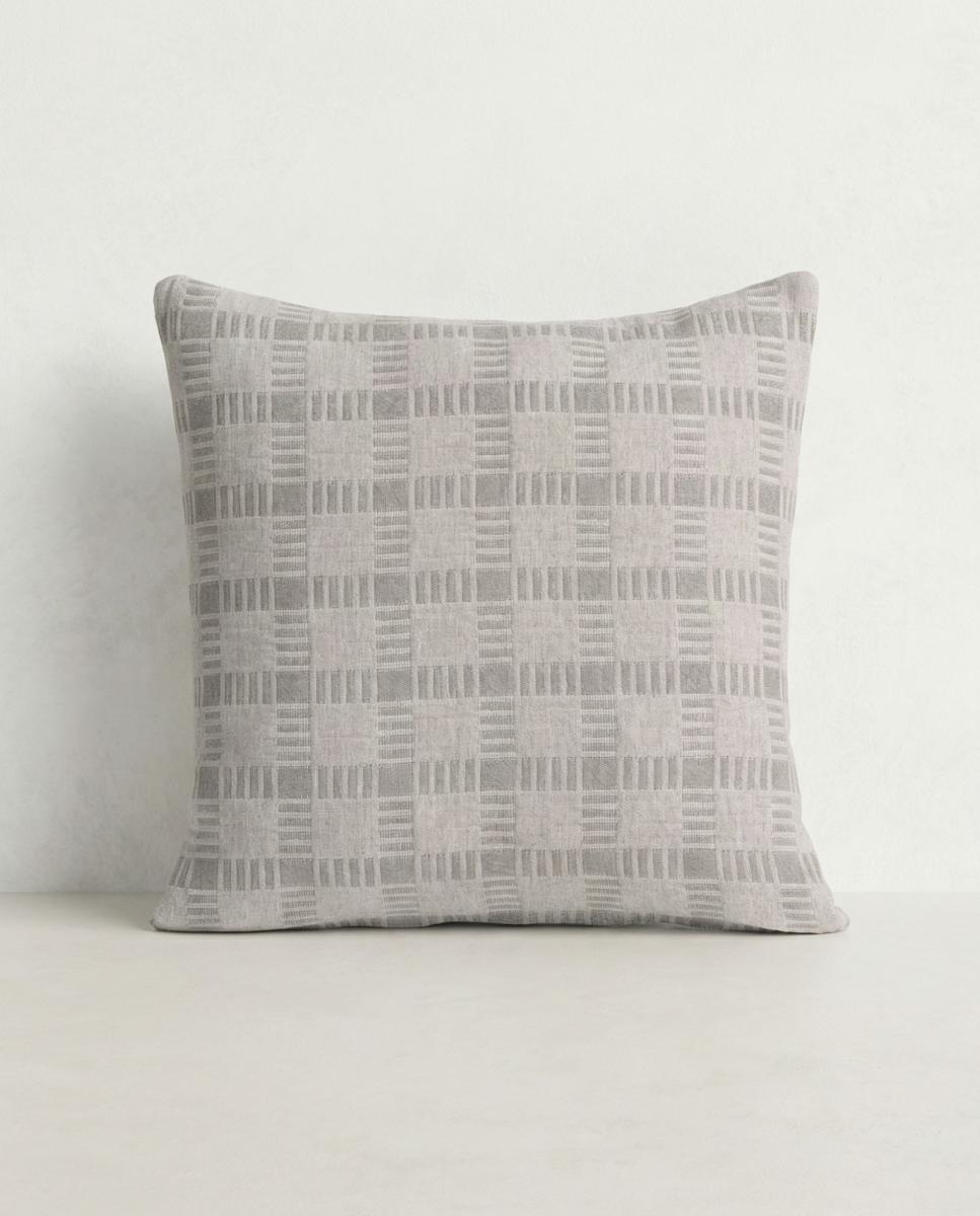 Imagen 0 de Pack 2 Fundas cojín jacquard cuadros gris