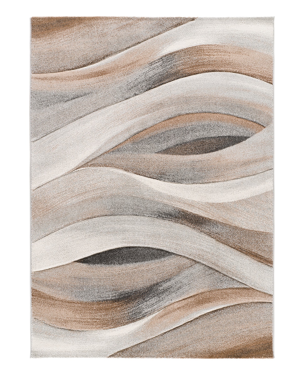 Imagen 0 de La alfombra con diseño abstracto y contemporáneo, formado por suaves ondulaciones que aporta calma y calidez.