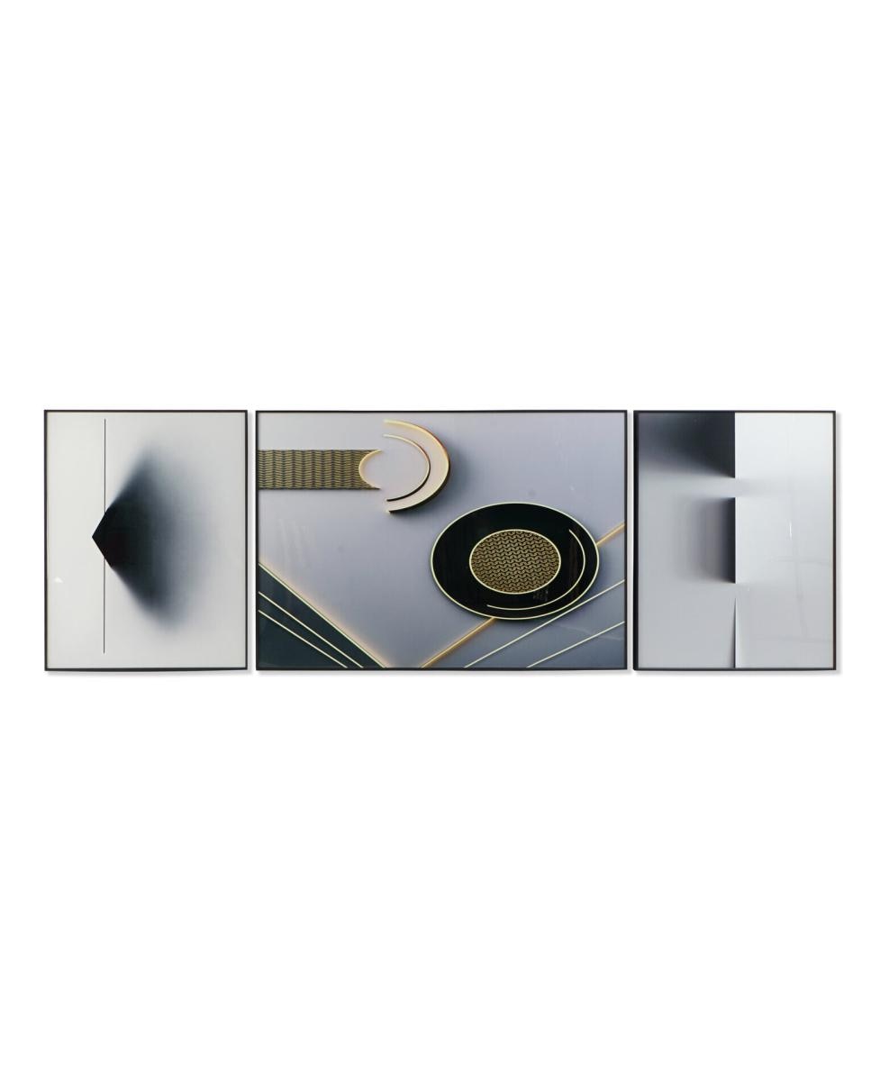 Imagen 0 de Pack 3 cuadros aluminoi y MDF abstracto