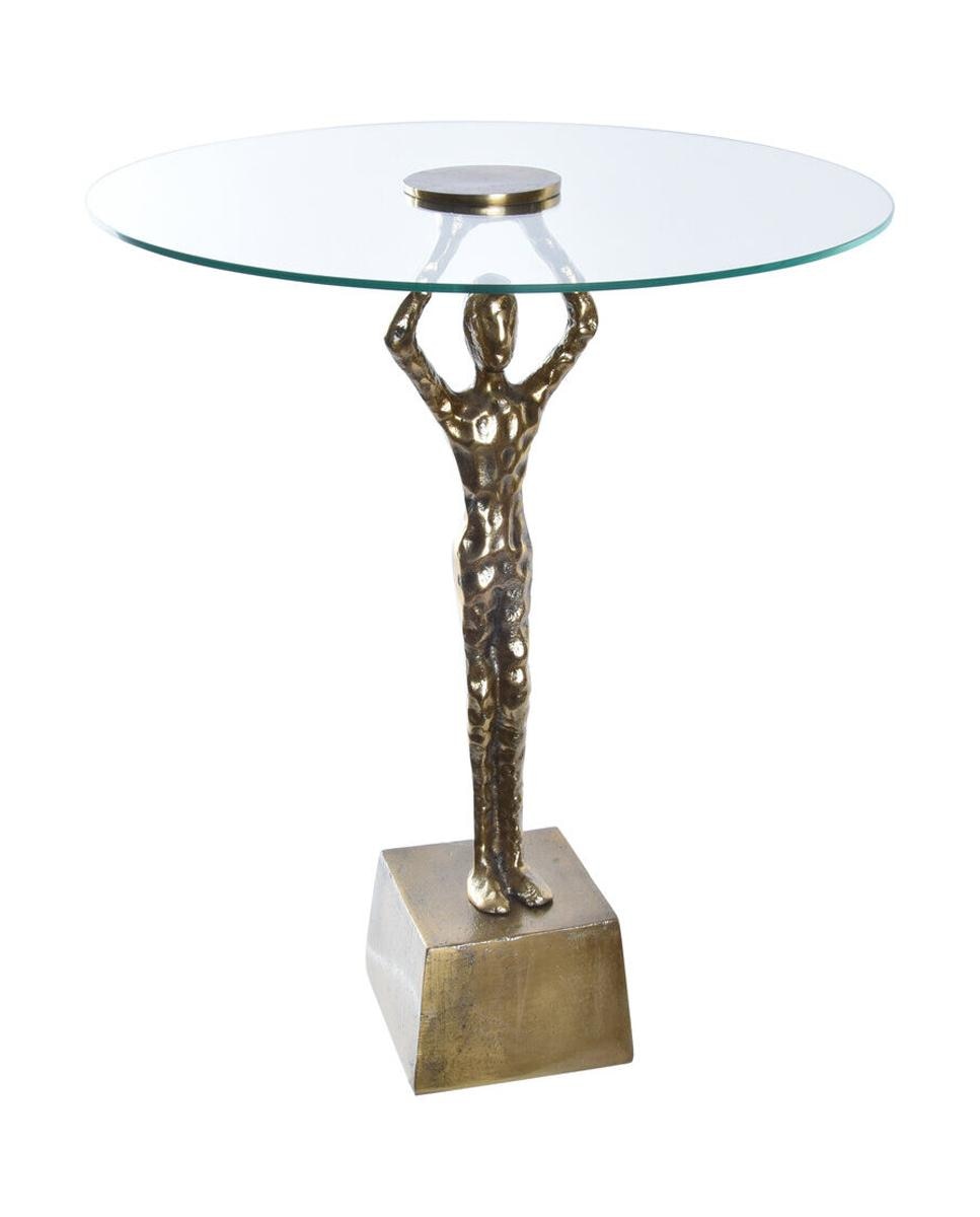 Imagen 0 de Mesita auxiliar aluminio cristal 46 x 46 x 57 hombre