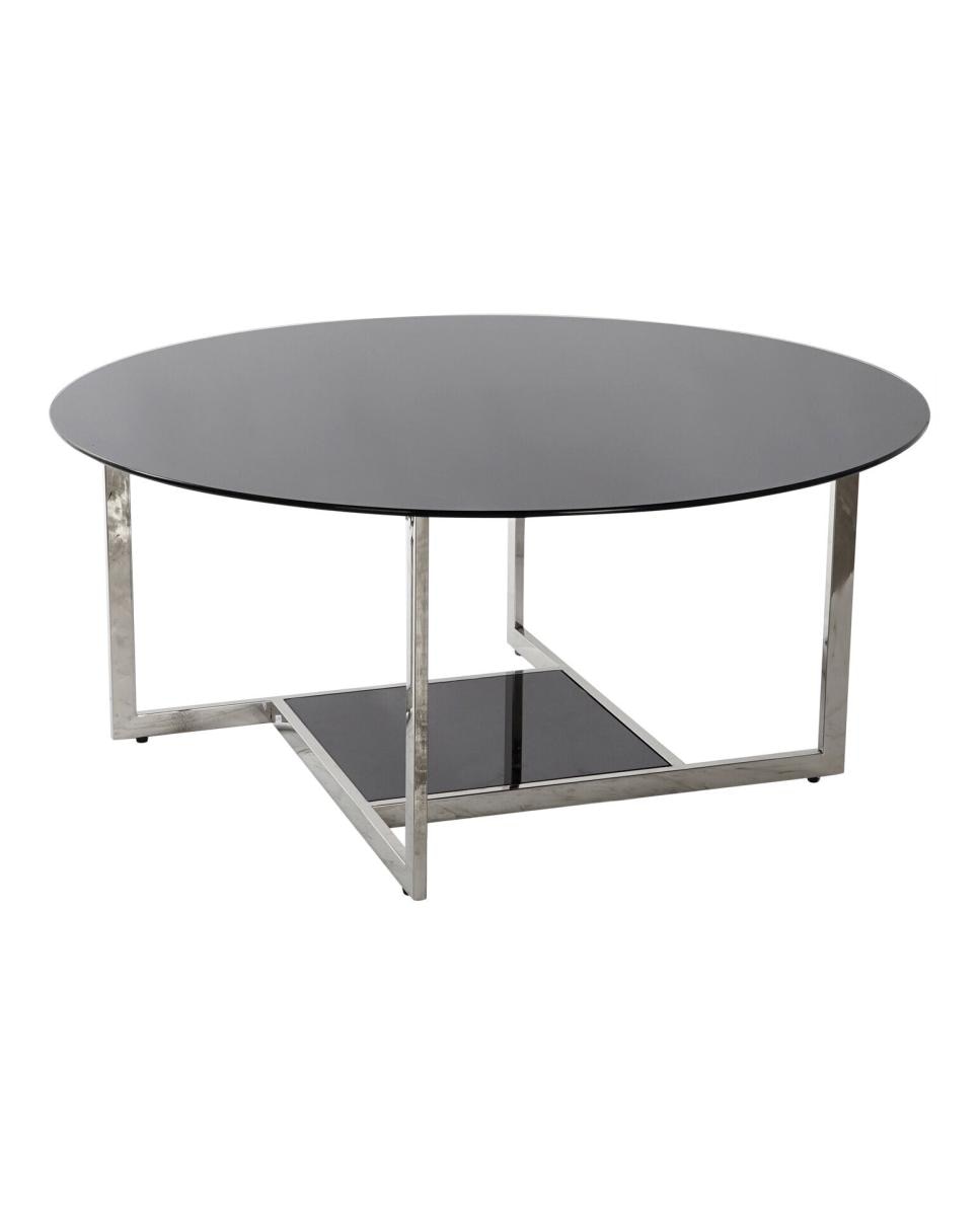 Imagen 0 de Mesa café acero cristal 100 x 100 x 45 negro