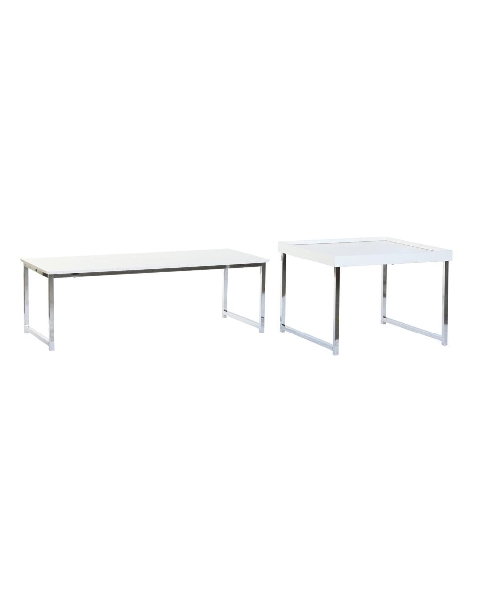 Imagen 0 de Mesa cafe set 2 acero mdf 110 x 48 x 45 blanco