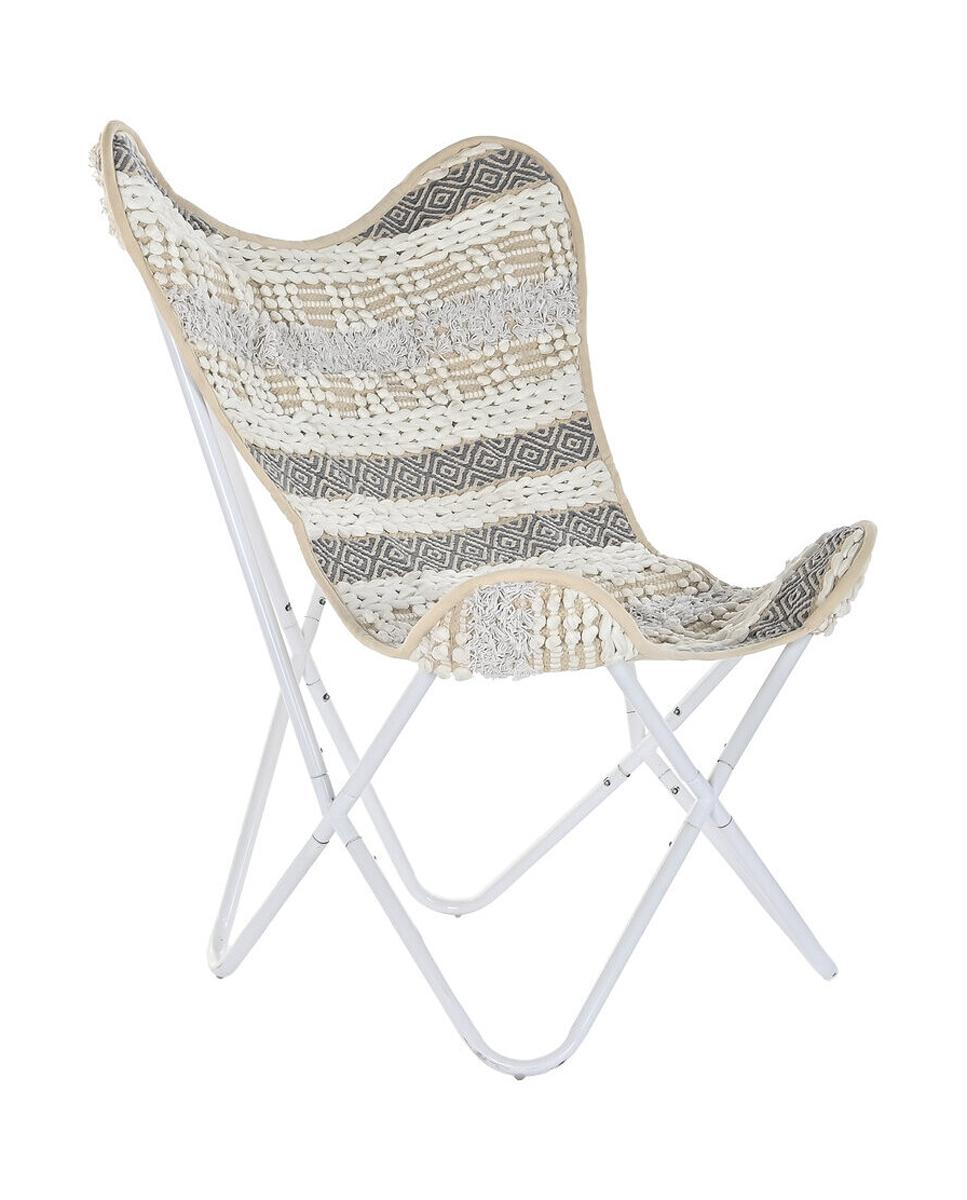 Imagen 0 de Sillón Algodón hierro 74x65x90 mariposa blanco