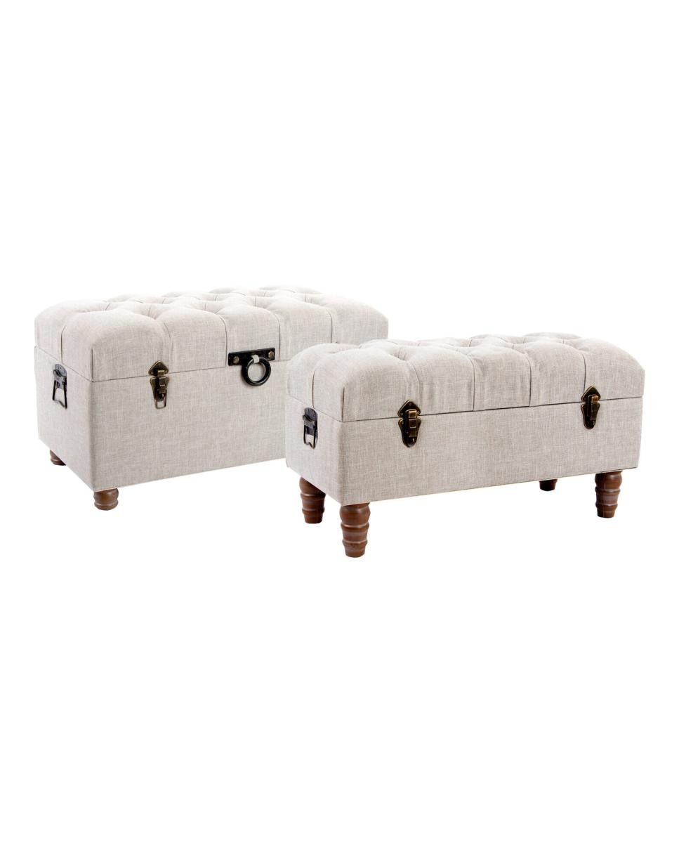 Imagen 0 de Descalzadora set 2 madera 81x42x43 beige