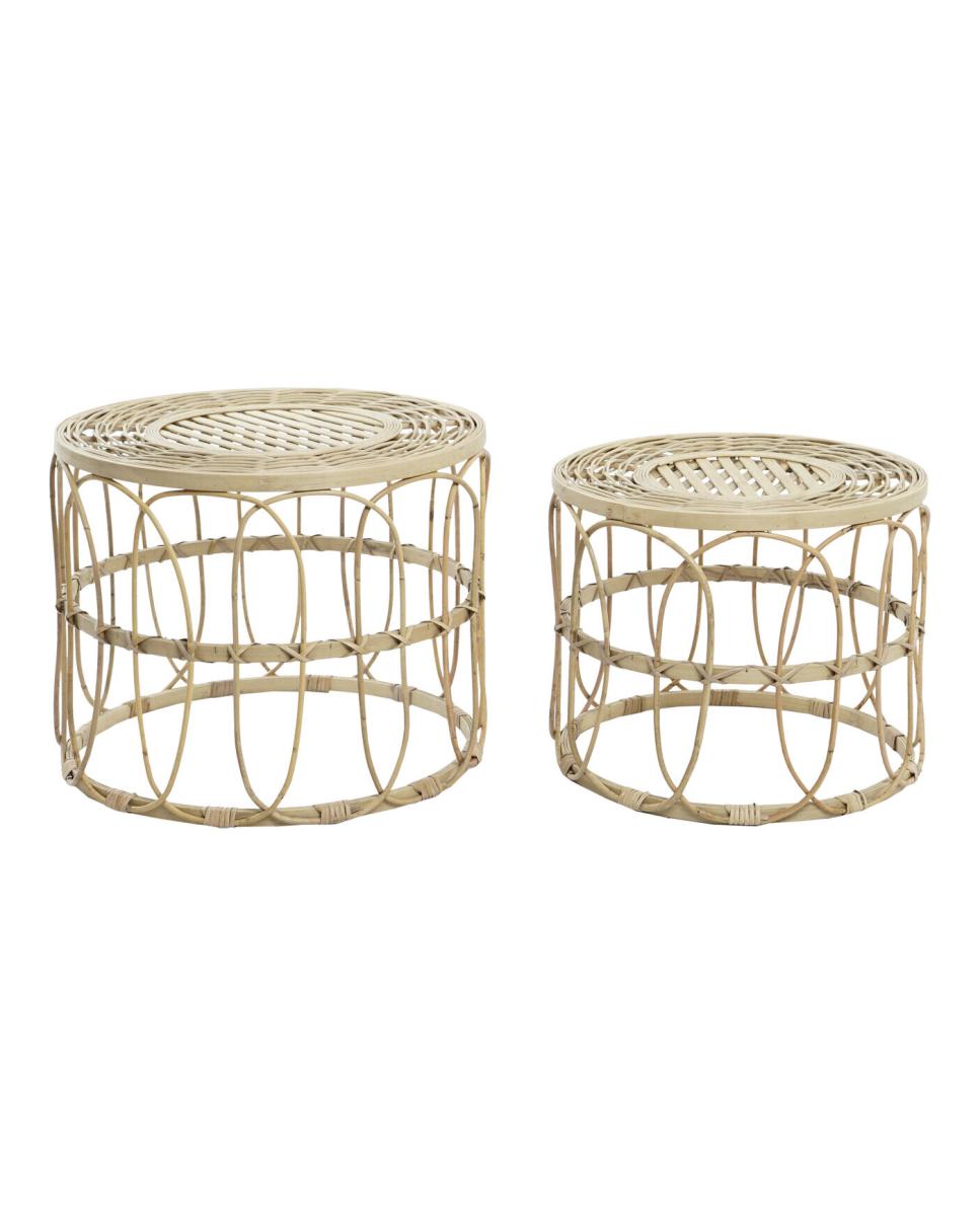Imagen 0 de Mesita auxiliar set 2 ratán 50x50x41,5 natural