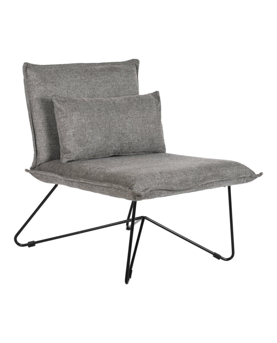 Imagen 0 de Sillón poliéster metal 66x78x75 con cojín gris